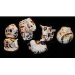 ROYAL CROWN DERBY, A COLLECTION OF SIX PORCELAIN PAPERWEIGHTS Snuffle and bumblebee made exclusively