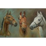 J. FRASER, A 20TH CENTURY OIL ON CANVAS EQUESTRIAN PORTRAIT Titled 'We Three Kings, Red Rum, Arkle