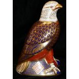 ROYAL CROWN DERBY, A LARGE PORCELAIN EAGLE PAPERWEIGHT Marked 'LV', decorated in the Imari
