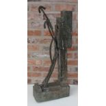 JEFF LOW, B. 1952, A LARGE BRONZE ABSTRACT SCULPTURE. (36.5cm x 15cm x 88cm)