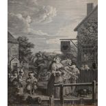 A PAIR OF 18TH/19TH CENTURY ENGRAVINGS AFTER HOGARTH Titled 'Evening and Noon', framed and