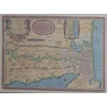 AN 18TH CENTURY HAND COLOURED ENGRAVED MAP OF NORTHUMBERLAND By Robert Morden, together with a