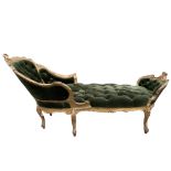 AN 18TH CENTURY FRENCH LOUIS XV ROCOCO CARVED GILTWOOD DUCHESSE DAYBED With button upholstery, frame