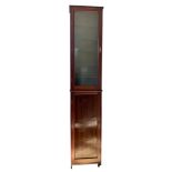 AN EARLY 20TH CENTURY MAHOGANY WALL HANGING APOTHECARY CABINET The glazed top and adjustable shelves