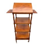 AN EARLY 19TH CENTURY REGENCY MAHOGANY FOUR TIER WHATNOT Having a single drawer, ratchet top and