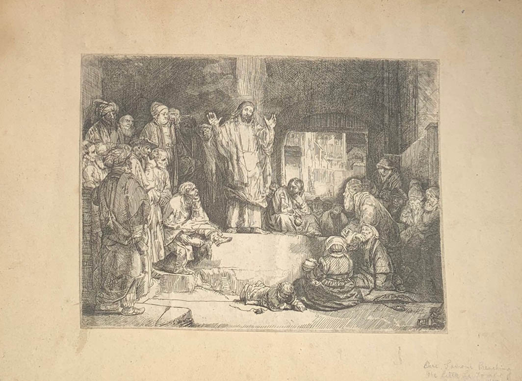 REMBRANDT HARMENSZ VAN RIJN, DRYPOINT ETCHING ON LAID PAPER Christ preaching ('La Petite Tombe'), - Bild 2 aus 2