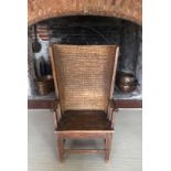 A 19TH CENTURY PINE ORKNEY CHAIR. Condition: good