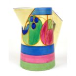 CLARICE CLIFF, FANTASQUE BIZARRE RANGE, A CONICAL JUG, CIRCA 1930 - 1931 In 'Pastel Melon'