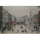 LAURENCE STEPHEN LOWRY, R.A., BRITISH, 1887 - 1976, THE LEVEL CROSSING, BURTON ON TRENT, A LIMITED