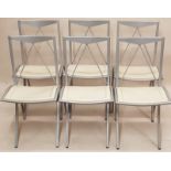 CATTELAN BELLA, A SET OF SIX ITALIAN LEATHER FOLDING CHAIRS.