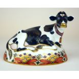 ROYAL CROWN DERBY, FRIESIAN COW, BUTTERCUP Gold buttons. (11cm) Condition: good