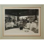 WILFRED FAIRCLOUGH, 1907 - 1996, BLACK AND WHITE ENGRAVING Interior cafe scene, signed 'W Fairclough