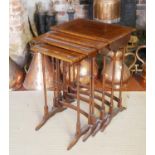 A QUARTETTO NEST OF REGENCY STYLE MAHOGANY OCCASIONAL TABLES. Condition: very slight crack in top