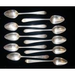 A SET OF TEN GEORGIAN IRISH SILVER SPOONS All hallmarked JP Dublin and four marked with the date