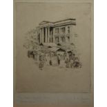 R.A. RISELEY, A 20TH CENTURY PENCIL SKETCH Titled 'Town Hall, Market Place, Macclesfield', dated