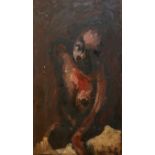 DERRICK LATIMER SAYER, 1912 - 1972, OIL ON BOARD PORTRAIT Solitary figure, signed upper left '