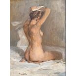 ANATOLY DEMENKO, UKRAINIAN, 20TH CENTURY OIL ON CANVAS Nude, the Artist's model, signed 'Demenko'