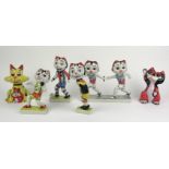 LORNA BAILEY A SET OF SIX COMMONWEALTH GAMES CATS Along with two others Condition good Tallest 6cm