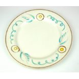 MILNER GRAY, CLARICE CLIFF ARTIST'S IN INDUSTRY, A RARE AVANT GARDE DESIGN PLATE In shades of blue