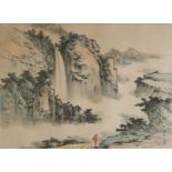 A PAIR OF CHINESE PAINTINGS ON SILK Landscapes, signed with seal marks, framed and glazed. (52cm x