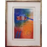 ERIC HEWITSON, B. 1966, THREE COLOURED ABSTRACT PRINTS Signed with initials, mounted, framed and