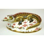 ROYAL CROWN DERBY, EXCLUSIVE GOLD SIGNATURE COLLECTION, STATUE OF A CROCODILE Signed John Ablitt. (