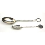 TWO EARLY 20TH CENTURY JAPANESE SILVER SPOONS Jam spoon marked 'Susuki' and a spoon with bamboo