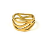 VIVIAN PARE, AN 18CT GOLD RING WITH PIERCED FRETWORK DESIGN. Size P/O Condition: good