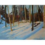 J.P. BURKE, A 20TH CENTURY CANADIAN SCHOOL OIL ON BOARD Landscape, titled 'Winter Afternoon',