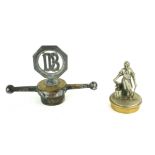 A PRE WAR DODGE BROTHERS METAL CAR RADIATOR CAP Bearing initials 'DB' within an octagonal frame,