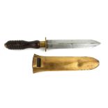 SIEBE AND GORMAN AND CO., A LATE 19TH /EARLY 20TH CENTURY BRASS DEEP SEA DIVER'S KNIFE Having a