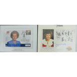 MARGARET THATCHER, TWO HAND SIGNED FIRST DAY COVER STAMPS Issued by autographed editions, Women of