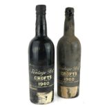 VINTAGE ORIGINAL CROFT PORT 1960, SEVEN BOTTLES.