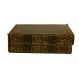 REVEREND W. HUTTON M.A., 'BUFFON'S NATURAL HISTORY', TWO GREEN TOOLED LEATHER BOUND VOLUMES