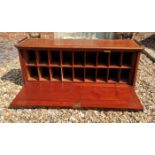 A VICTORIAN MAHOGANY WALL MOUNTED ESTATE CABINET, With fall front enclosing pigeon holes. (108cm x
