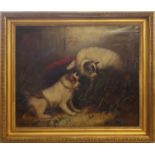 GEORGE ARMFIELD, 1808 - 1893, OIL ON CANVAS Two Terriers, signed, gilt framed. (72cm x 61cm)