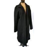 ARMANI, A VINTAGE BLACK FABRIC JEAN COAT Plain design (GB size 14). Condition: slight wear