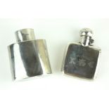 A VICTORIAN SILVER RECTANGULAR SPIRIT FLASK Screw cap with engraved inscription 'United 12th