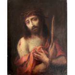 FRANCISCO ANTONIO VALLEJO, MEXICAN, 1722 - 1785, OIL ON CANVAS Portrait of Christ, signed lower