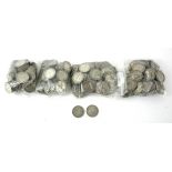 A COLLECTION OF PRE 1947 BRITISH SILVER ONE SHILLING COINS, Various dates. (approx 350 coins)