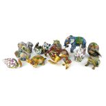 A COLLECTION OF TWELVE CHINESE CLOISONNÉ ANIMALS Including an elephant, owl and horse. (largest