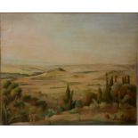 A MID CENTURY SOUTH AFRICAN OIL ON CANVAS LANDSCAPE Titled 'Hills Near Pretoria Pretoria, 1942',