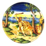 A 20TH CENTURY ITALIAN MAJOLICA RENAISSANCE STYLE INSTORIATIO CHARGER Depicting an Ancient Roman