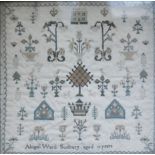 ABIGAIL WARD, SUDBURY, A 19TH CENTURY NEEDLEWORK SAMPLER In a deep cushion rosewood frame.