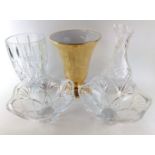 A COLLECTION OF WATERFORD CRYSTAL GLASSWARE Comprising a large vase and two fruit bowls, each