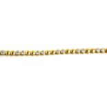 AN 18CT GOLD AND ROUND BRILLIANT CUT DIAMOND BRACELET. (approx 3ct, 17.5cm, 19.7g)