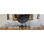 A LARGE QUANTITY OF 20TH CENTURY MAINLY CUT CRYSTAL GLASS ITEMS Comprising a large Bohemian heavy
