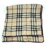 BURBERRY, A VINTAGE LIGHTWEIGHT LADIES' SCARF Classic check pattern, bearing printed monogram. (