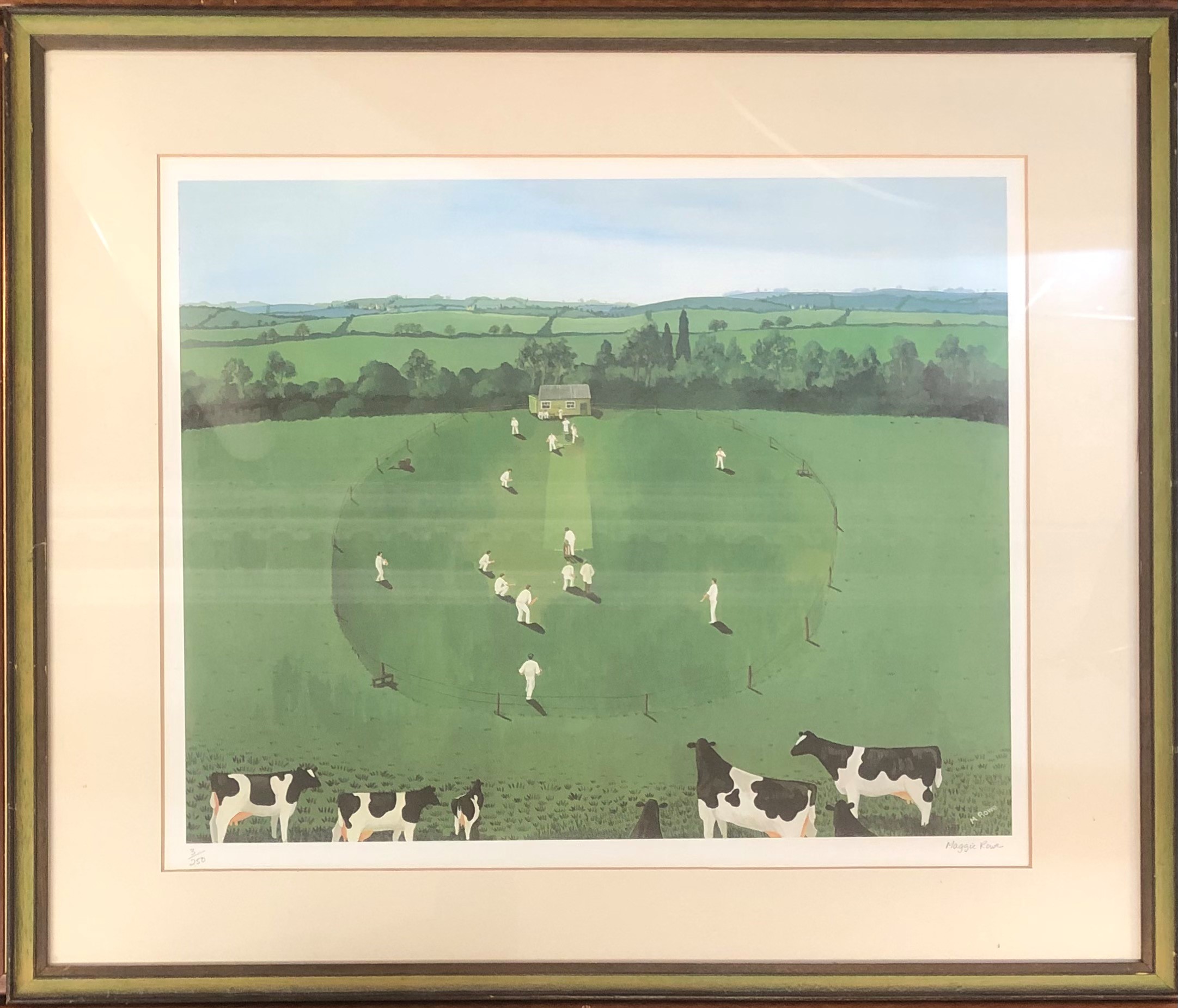 MAGGIE ROWE, LIMITED EDITION PRINT 3/250 Titled 'The Cricket Match', signed, along with Terence - Image 2 of 3