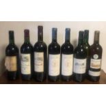 EIGHT BOTTLES OF VINTAGE WINES To include Château Kefraya Comte de M 1997, Château des Landes